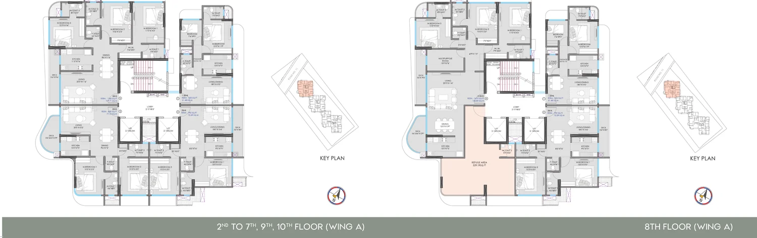 2 BHK Residence floor plan